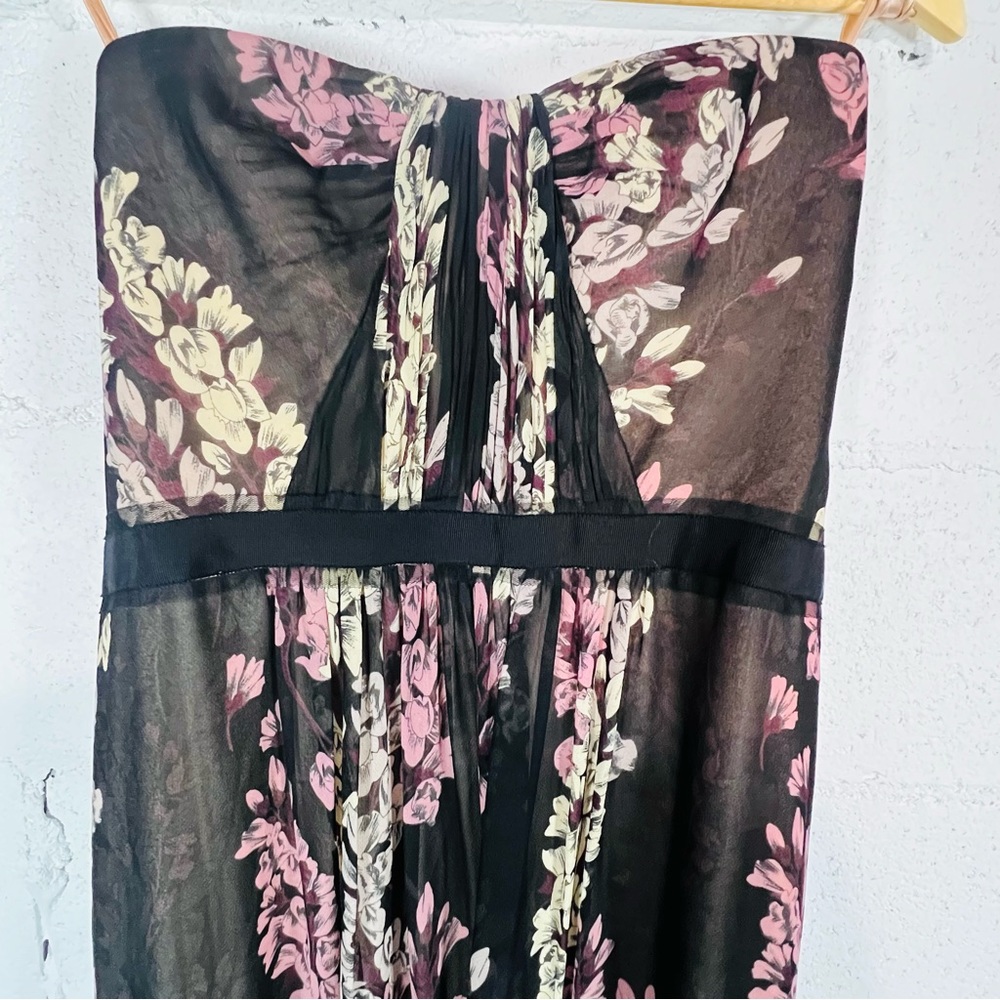 BCBG Maxazria Amber Strapless Floral Print Maxi Gown Dress- 12 - Picture 12 of 15